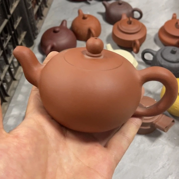 茶杯紫砂橘*微瑕宜兴紫砂