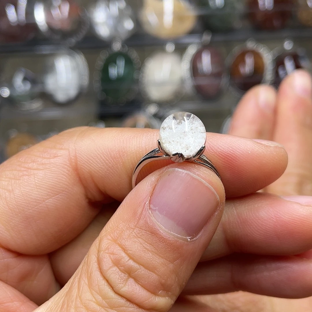 【闪购商品】水晶珠宝半成品银S925镶嵌戒指