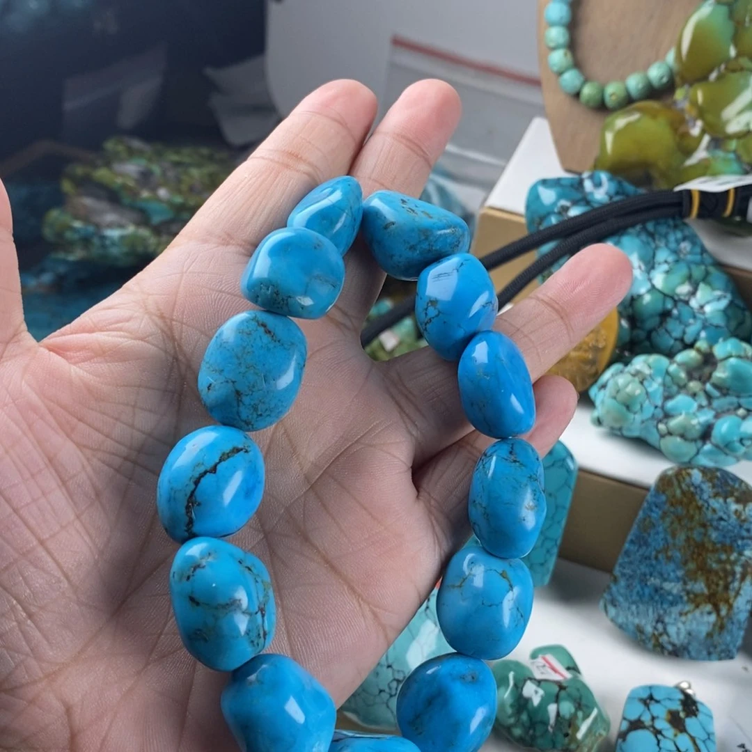 一**秋高瓷精品玉化蓝随型手串06c