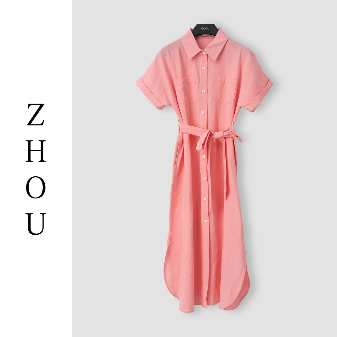 （周哥甄选）粉色连衣裙-23948