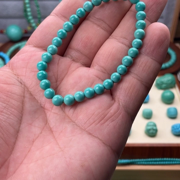 直径6绿色圆珠手串
