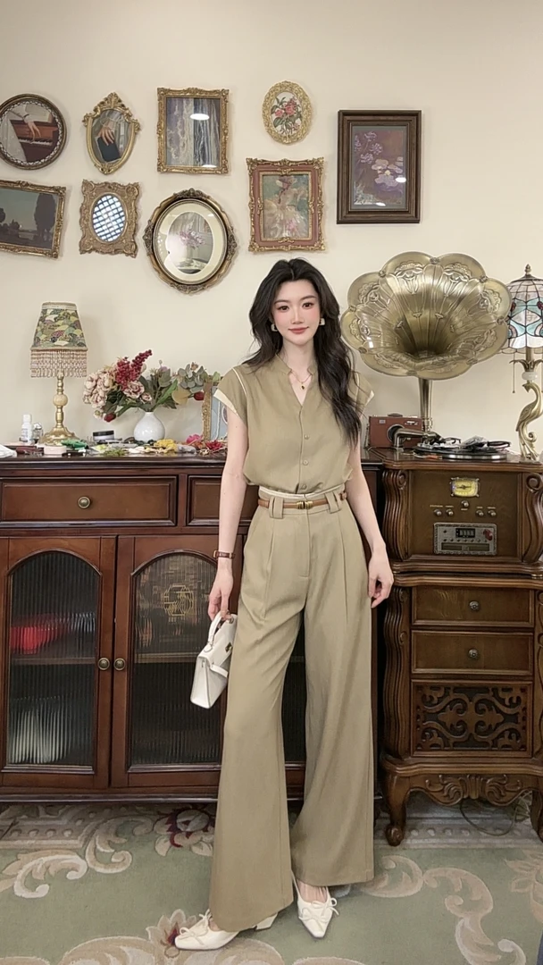 【港万】休闲气质新款设计感百搭时尚通勤套装2505T1041