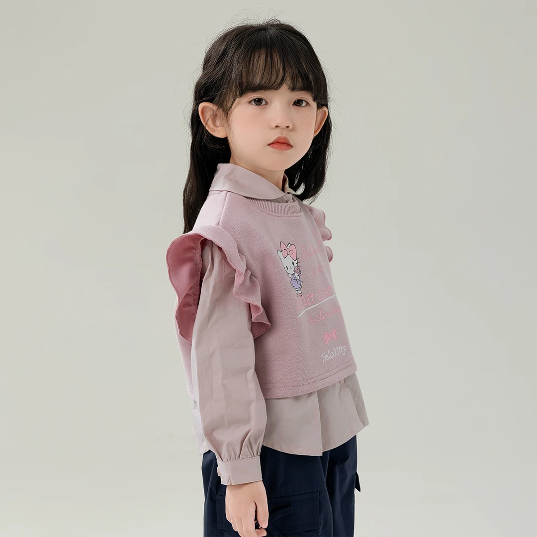 HELLO KITTY女童套装2025秋季新款长袖上衣两件套韩版时尚洋气潮