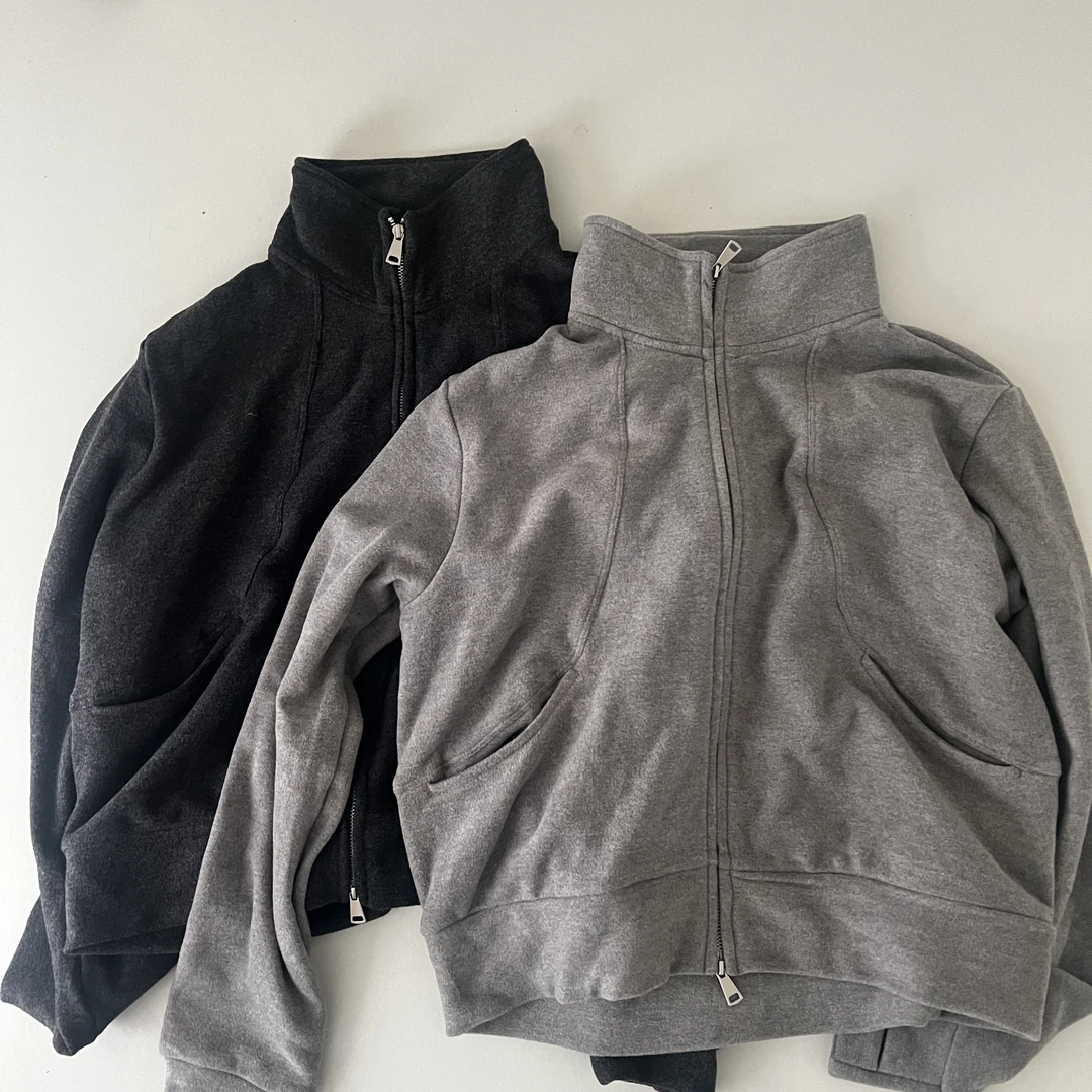 秋原瞳-立领绒绒卫衣外套春秋时尚户外休闲加绒韩版保暖纯色百搭