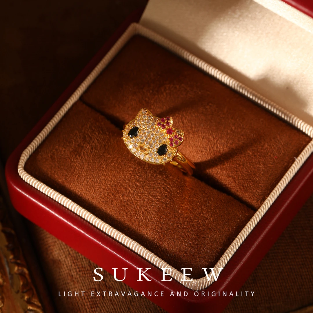 SUKEEW/酥可 镀K金 精致凯蒂甜酷时尚戒指282002