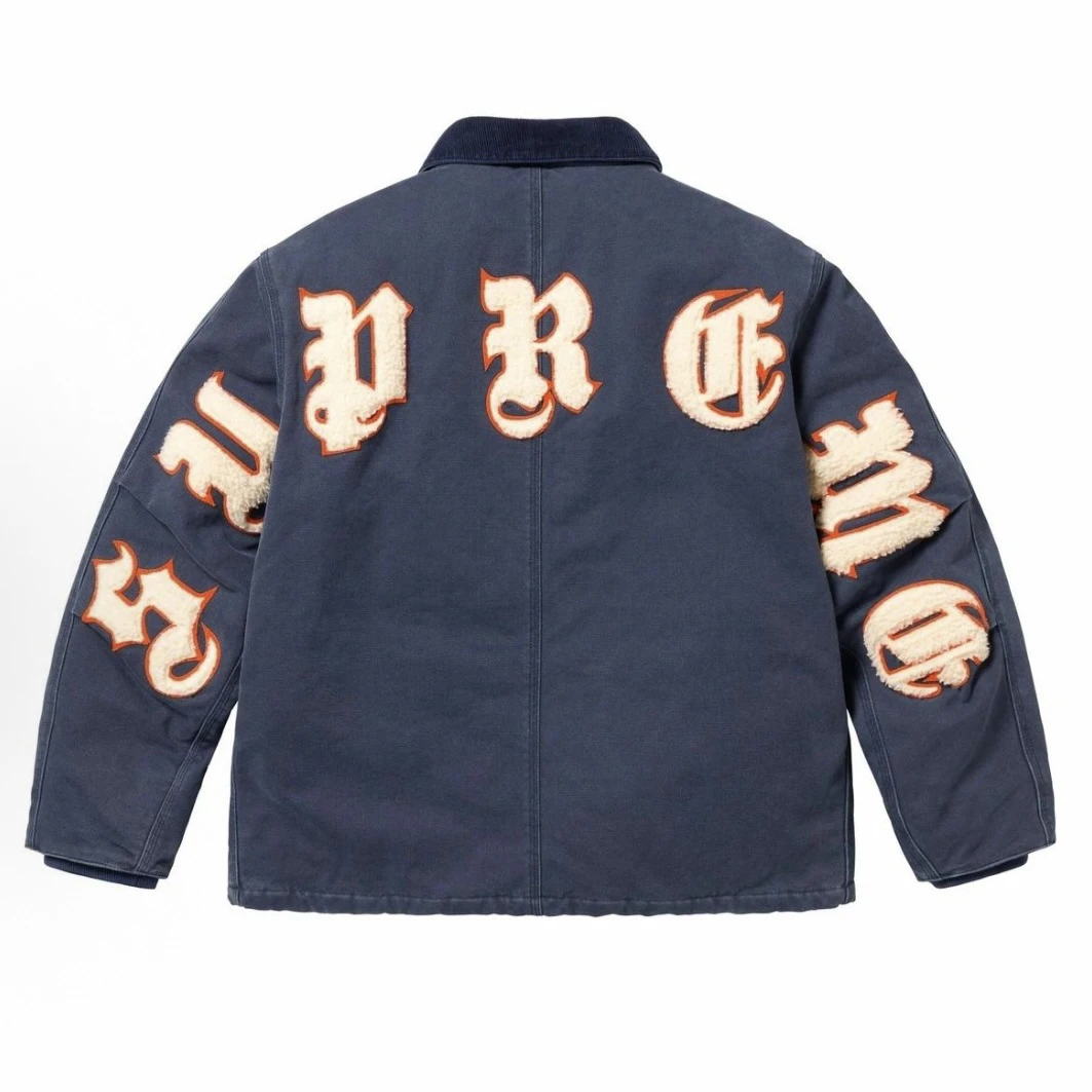 Supreme 美式水洗做旧男女同款棉服夹克