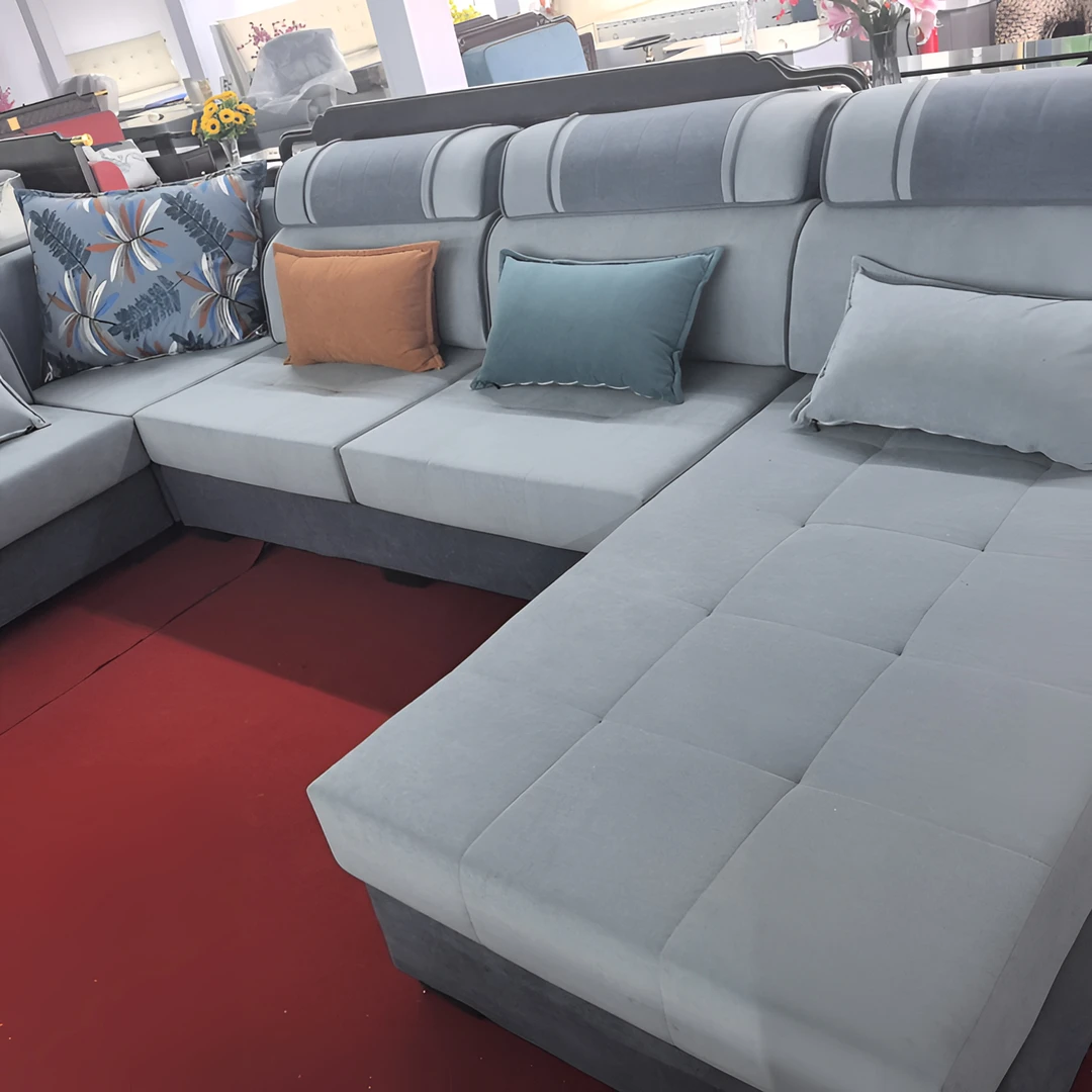 双拐U行布艺沙发、牛奶绒面料