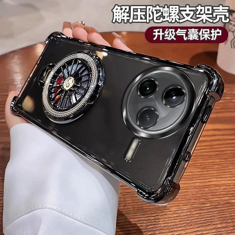气囊防摔红米K80手机壳23113RKC6C高质量全包镜头陀螺磁吸支架简