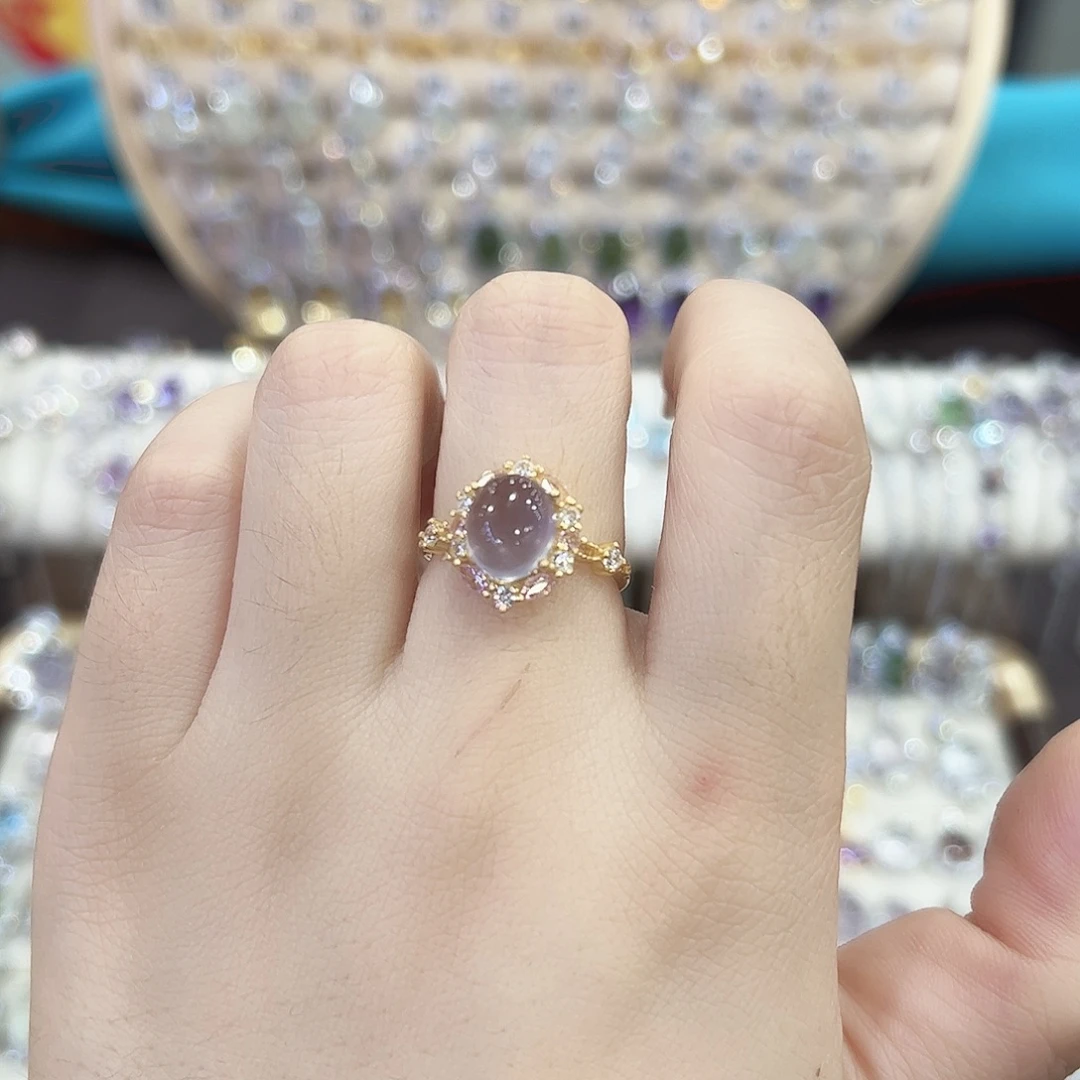 银S925镶嵌萤石戒指