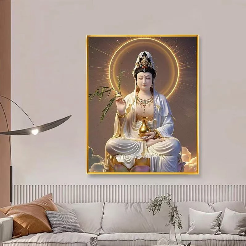 大慈大悲观世音菩萨钻石画diy桌面摆台客餐厅半成品钻石画装饰画