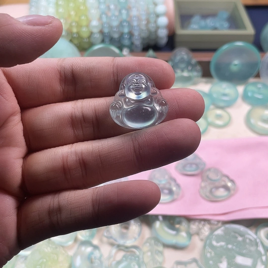 库***擦蛇纹石玉合金颈饰