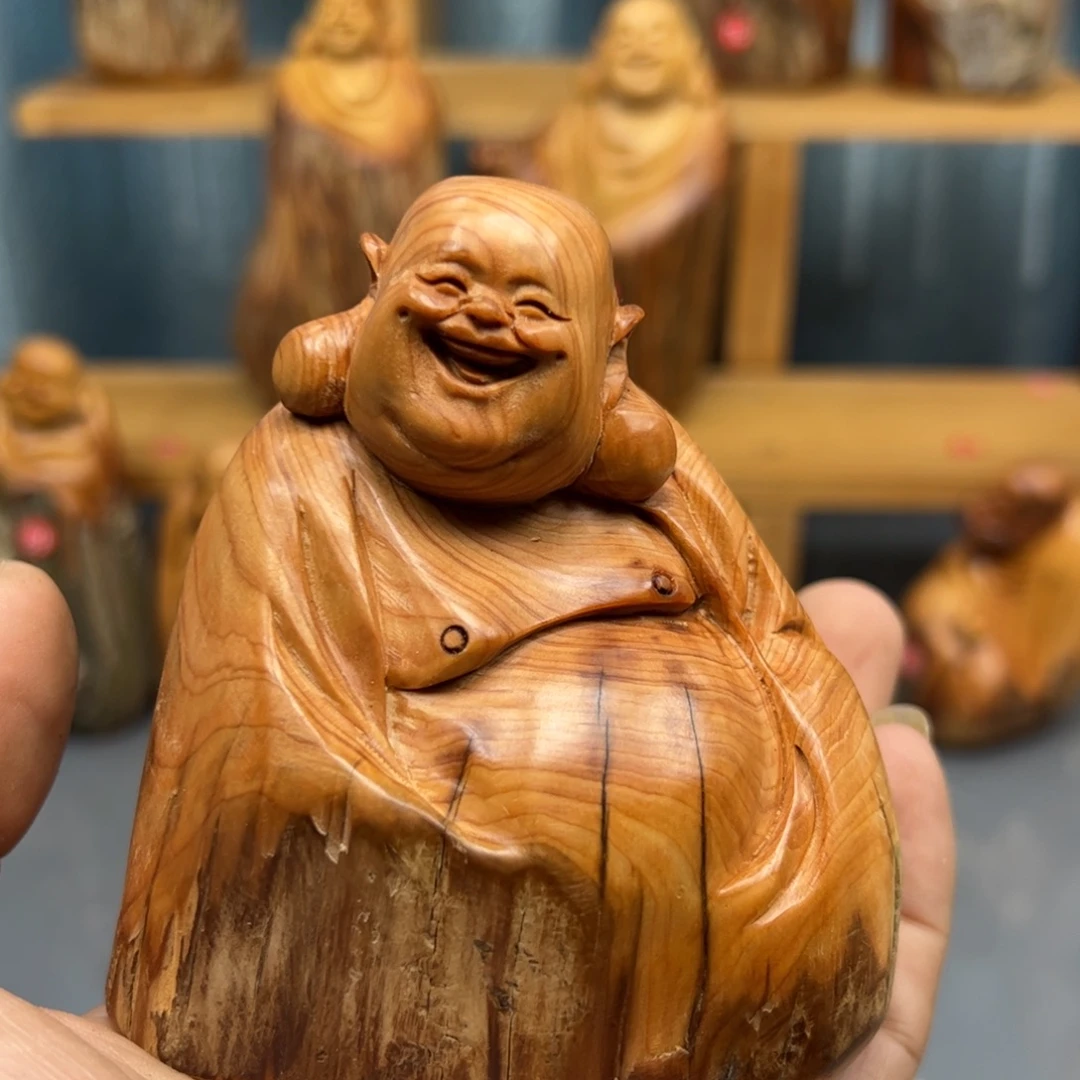 云***心木崖柏木摆件手把件，