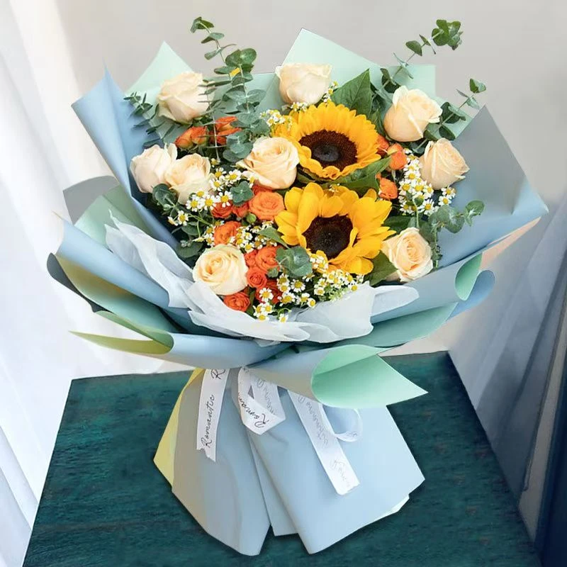 【向日葵混搭花束鲜花】蒸蒸日上送学子高考中考送老师送长辈