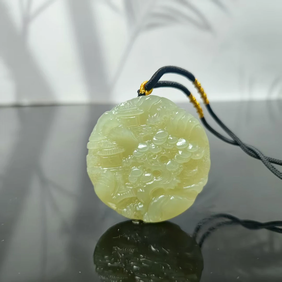 M和田玉山水吊坠0177