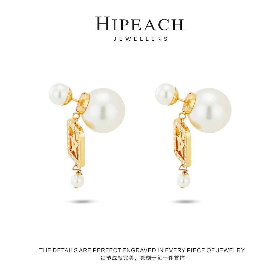 铜合金耳饰 镀K金 天天星空五角星珠珠耳环HTJF0111