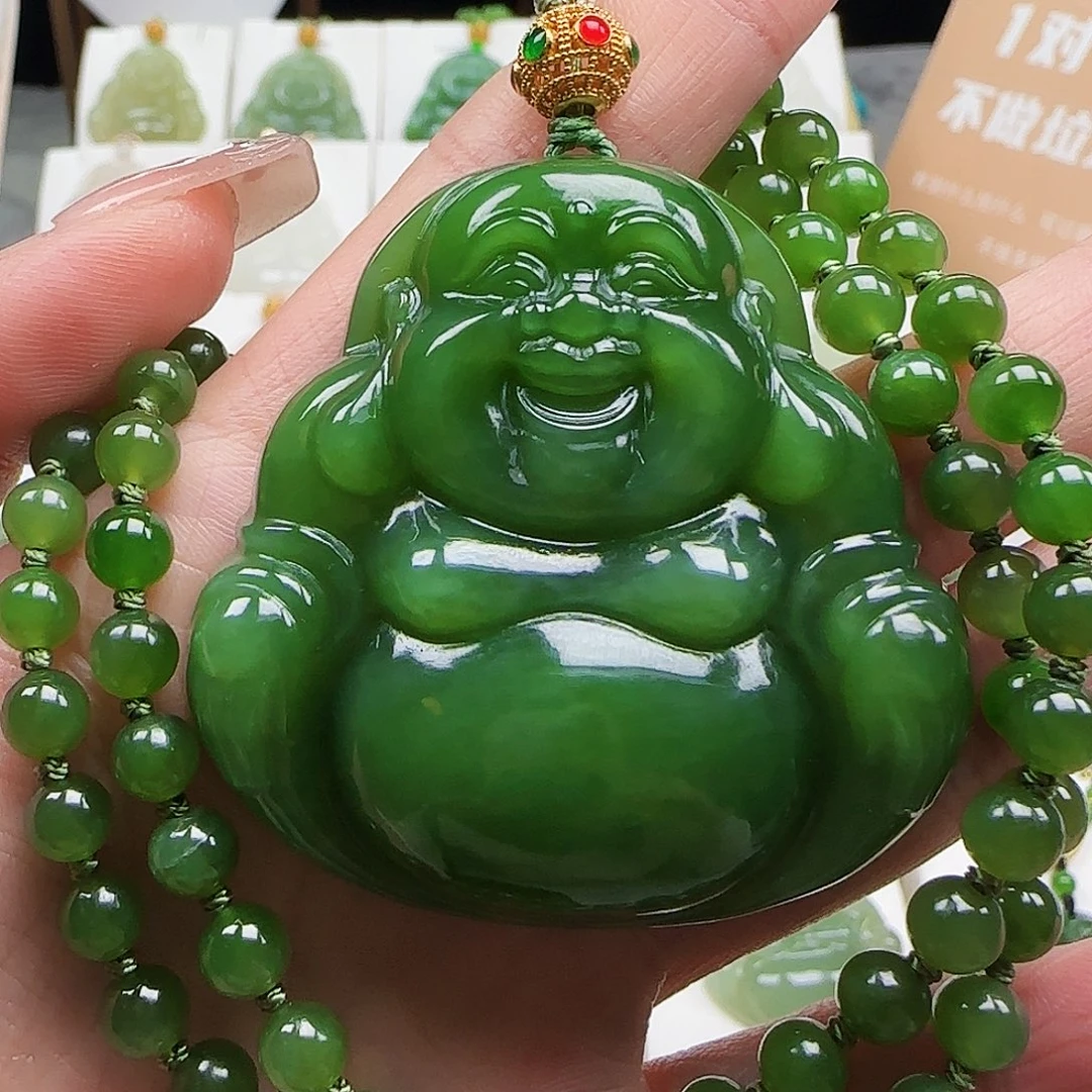 和田玉足金镶嵌颈饰52