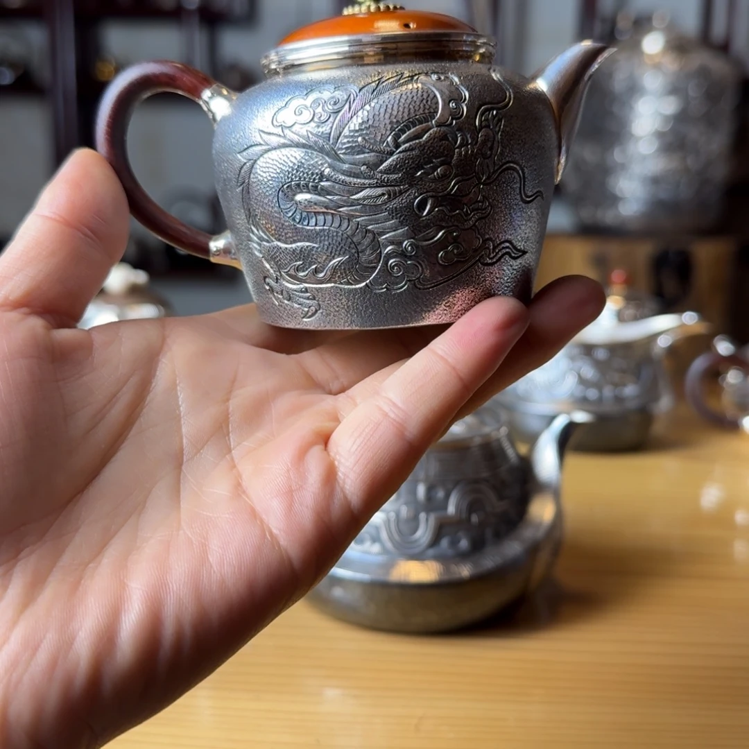 足银999纯手工壶泡壶