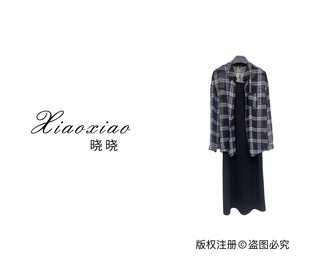【晓晓女装】D338时尚套装气质显瘦夏季外闲风韩版格子套装时尚上衣