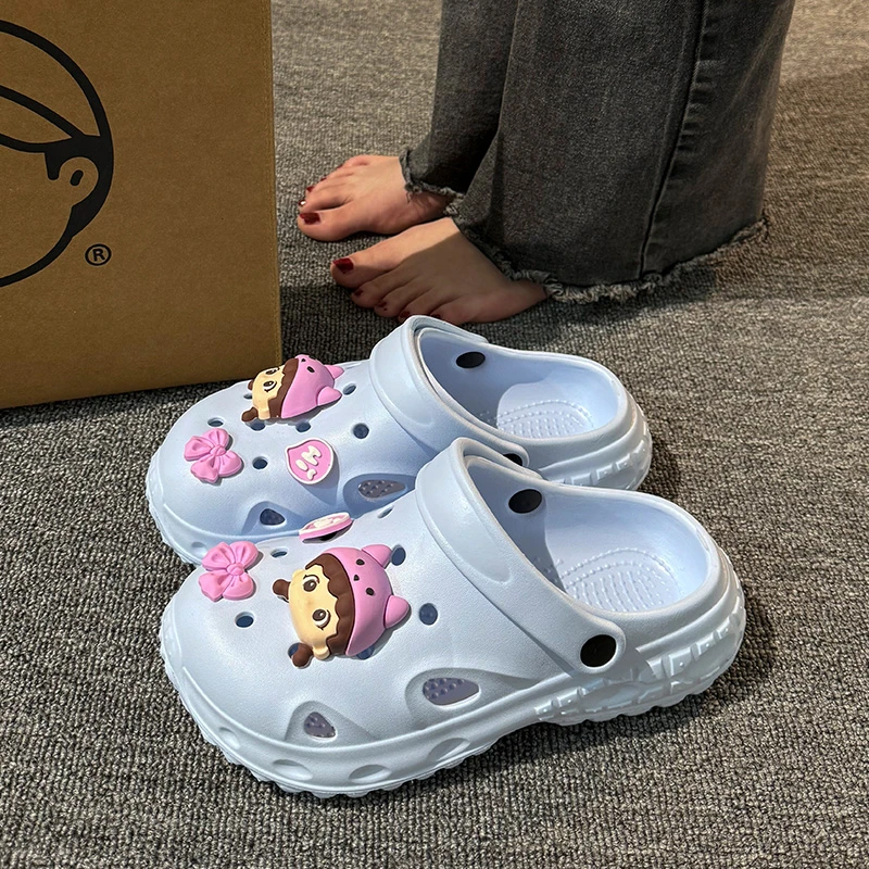 洋山公羊洞洞鞋软底包头防滑加厚EVA凉拖鞋2025新款夏季厚底外穿