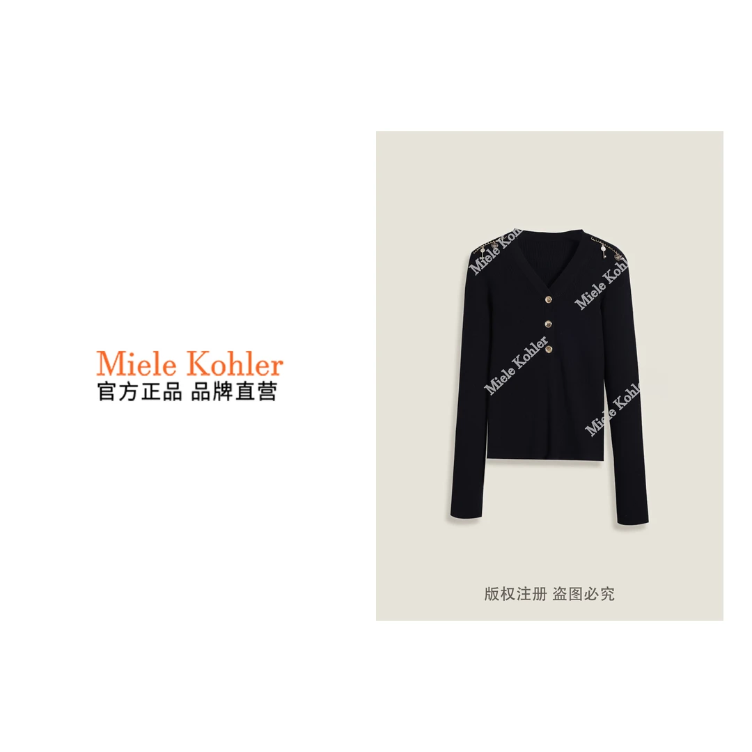 春季新款重工链条钥匙设计百搭女款毛衣MKKQ36728【澳门小源同款】