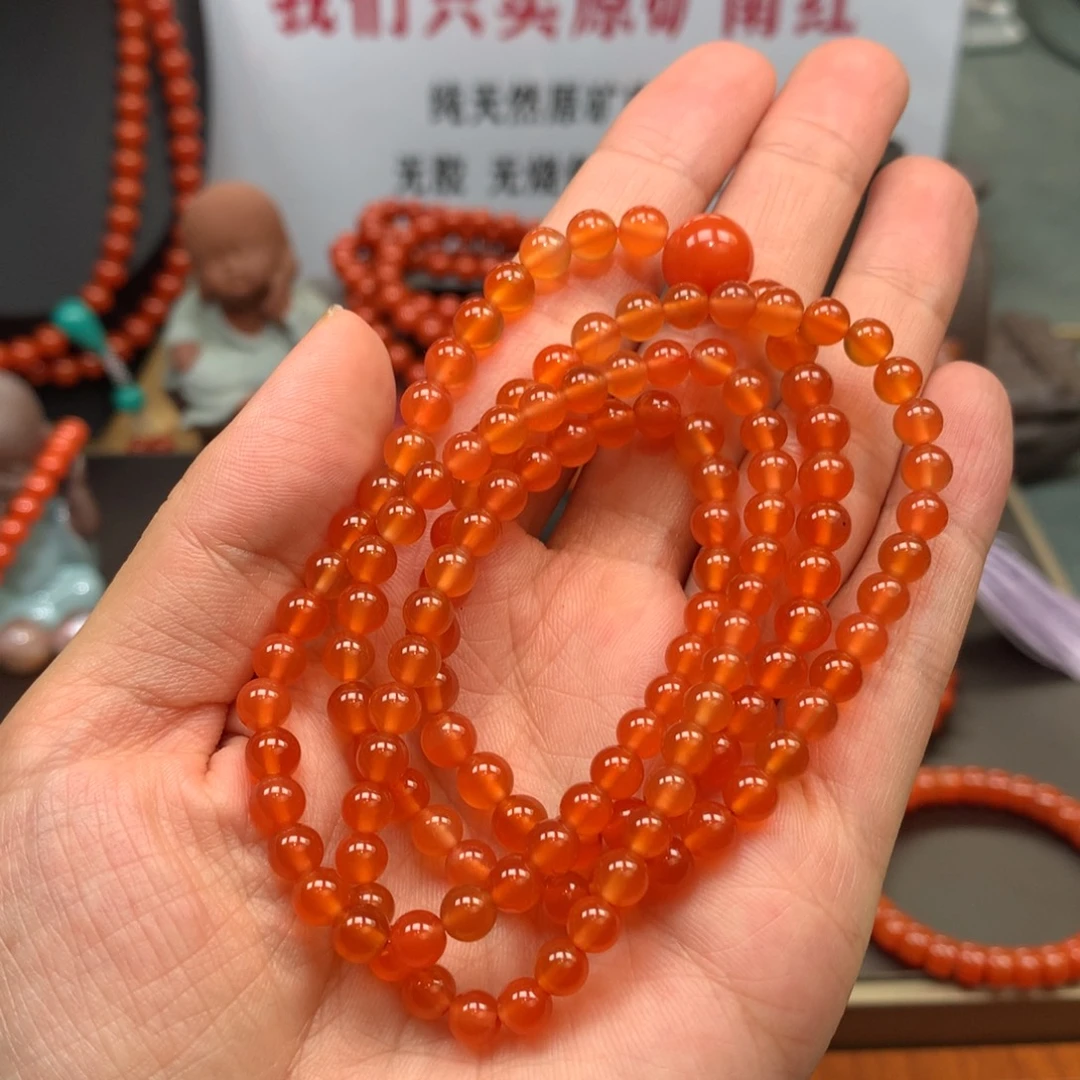 未镶嵌手串南红玛瑙保山原矿南红小庄冰橘卡5+