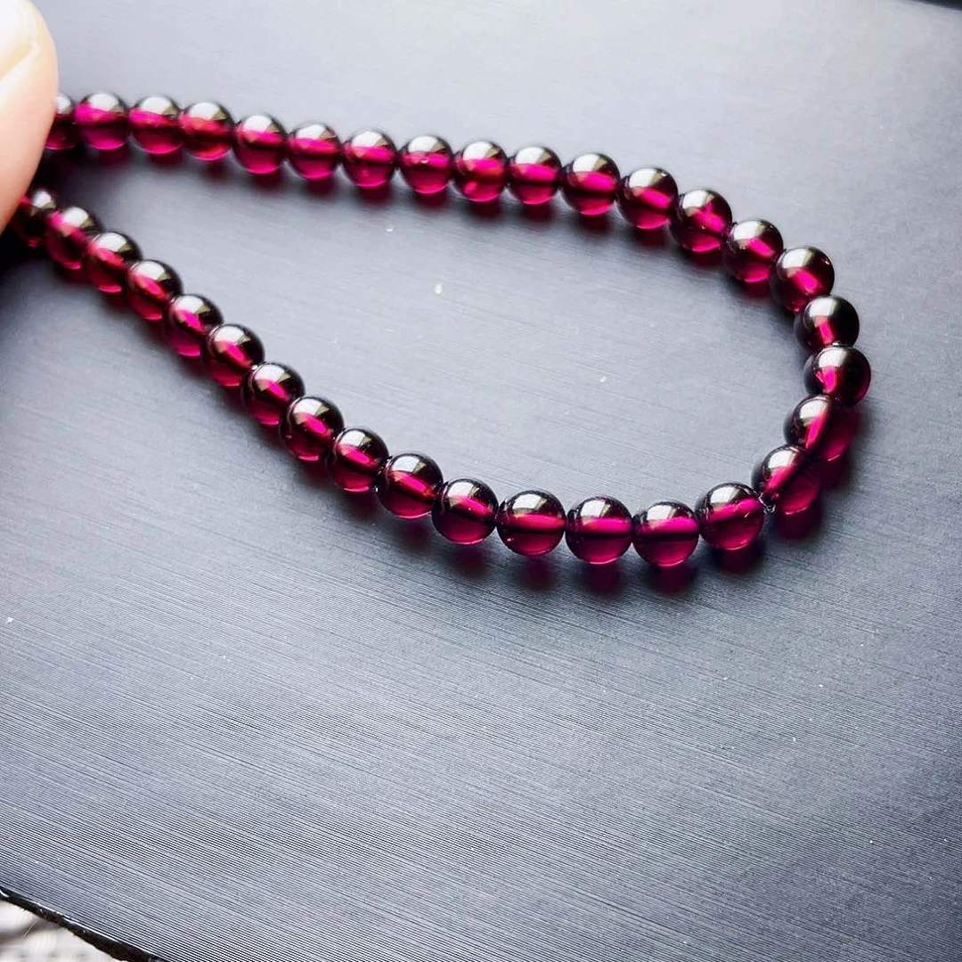手链未镶嵌石榴石6.0MM毕业级紫牙乌单圈天花板10a
