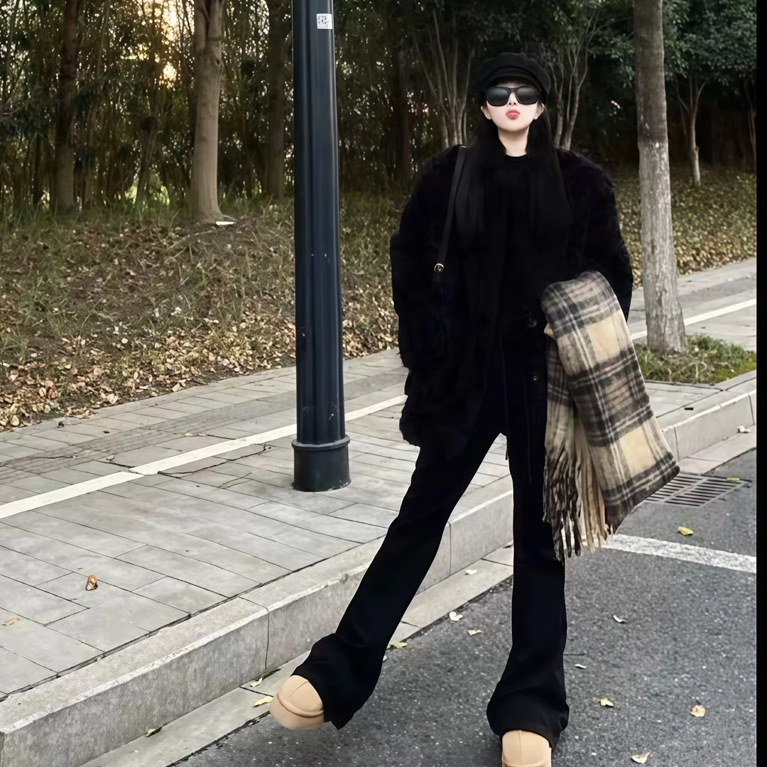 【超模细腿】微喇马蹄裤女2025春秋新款弹力修身显瘦高腰马蹄裤