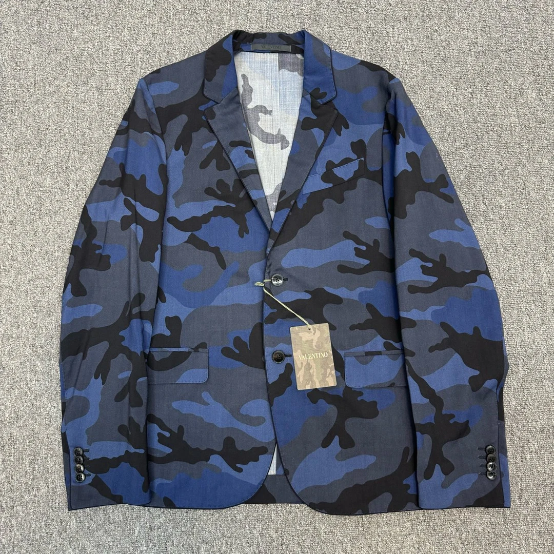 未使用 Valentino/华伦天奴 7558352 迷彩羊毛休闲西装外套44码