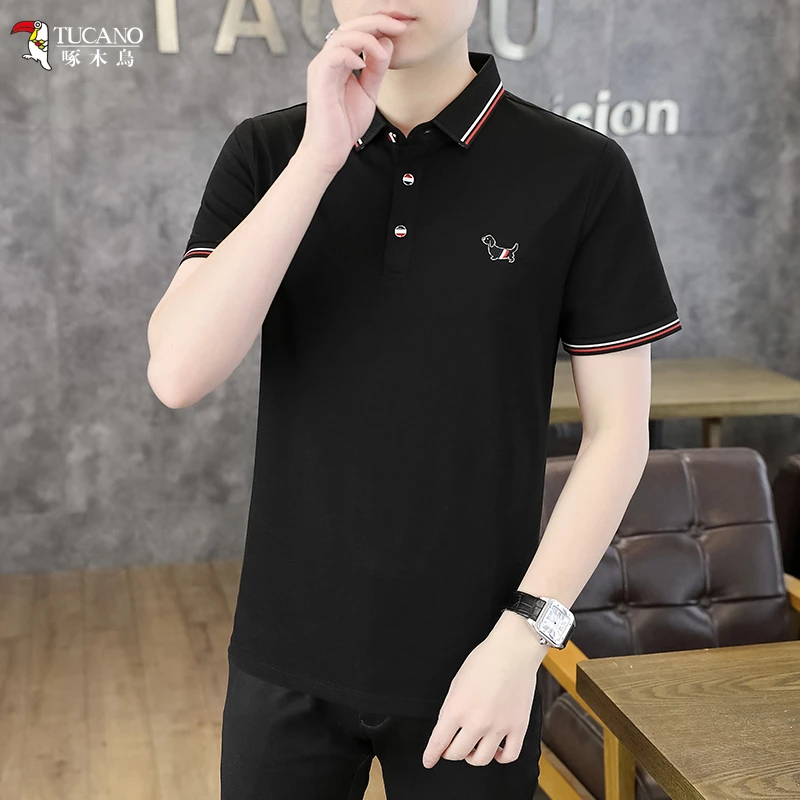 TUCANO/啄木鳥纯色短袖上衣夏季polo男士翻领T恤男装百搭休闲半袖