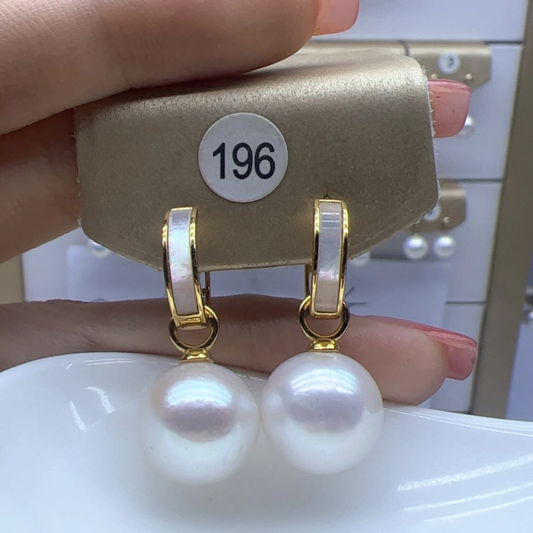 银S925镶嵌淡水珍珠耳饰