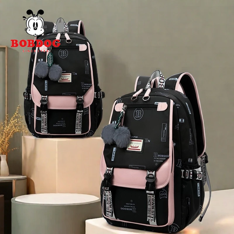 巴布豆儿童书包小学生34-6年级减负超轻初中高中女童多隔层双肩包