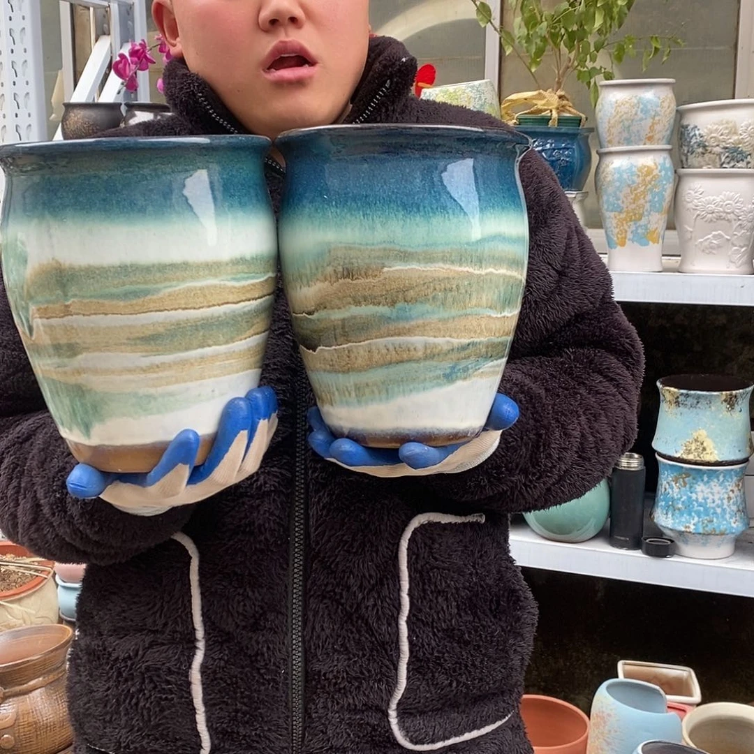 花盆紫砂口18高22处理