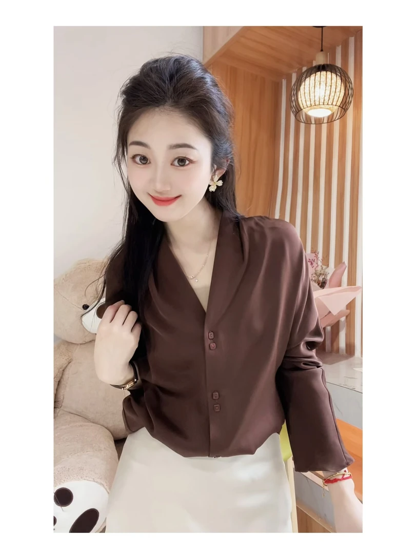 《璐璐推荐》桑蚕丝气质春夏季女装新款上衣显瘦高级百搭DY2132洋气