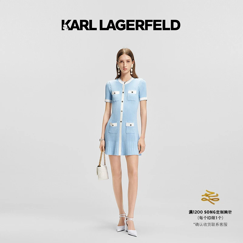【欧若风】KARL LAGERFELD2025春季针织连衣裙老佛爷M22E1334