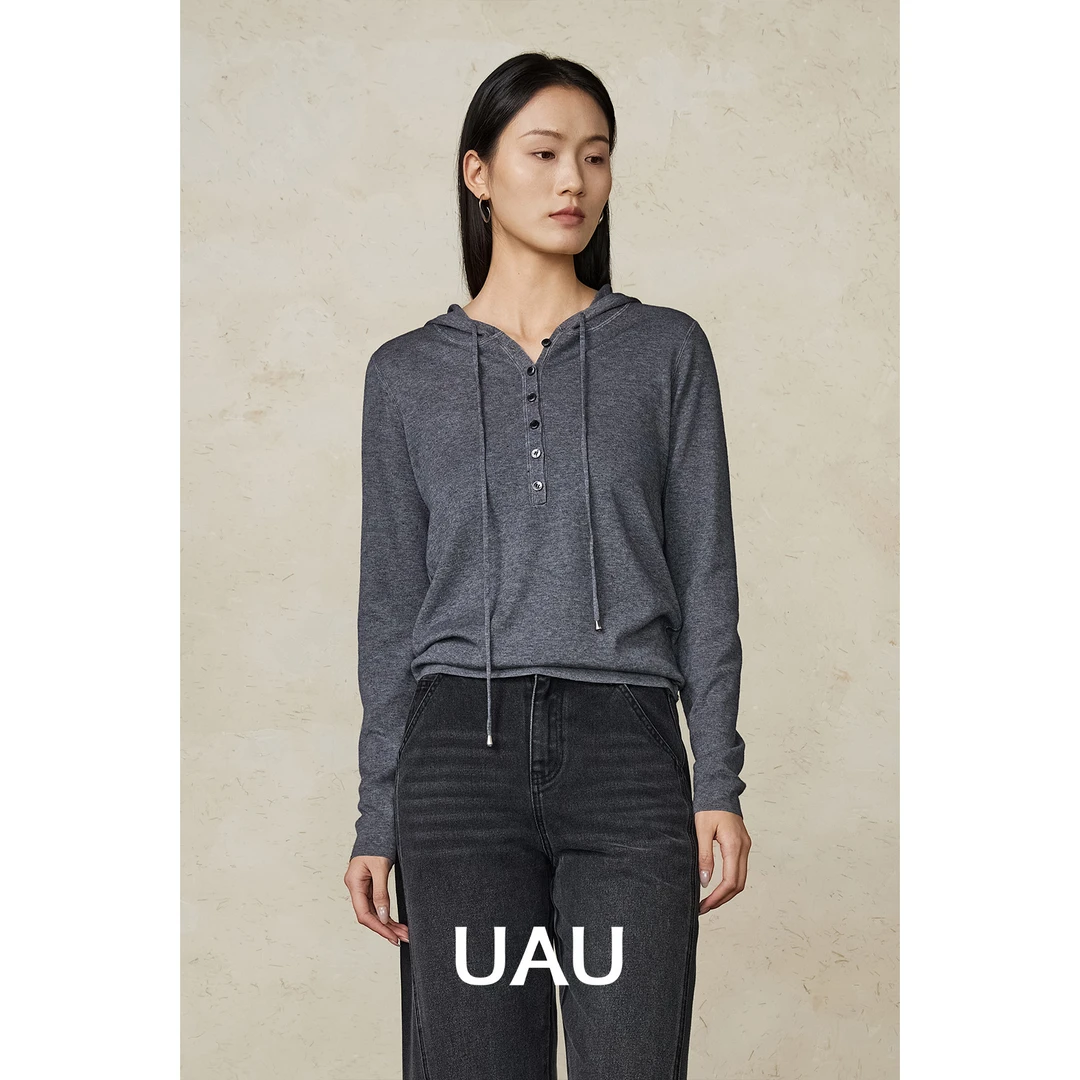 UAU【商场同款】2025春季连帽毛衣9110002
