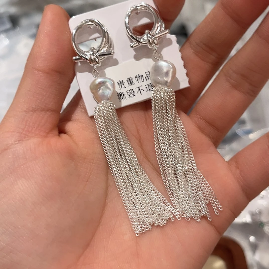 合金淡水珍珠耳饰