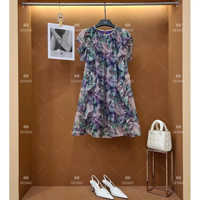 【丽】春夏新款优雅百搭时尚中国风女装连衣裙 XP-2025069