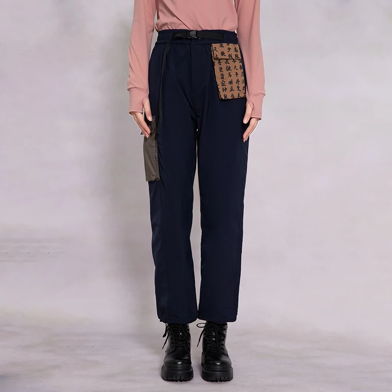 防水工装裤国风户外带手机袋女款运动长裤休闲裤轻盈宽松工装裤