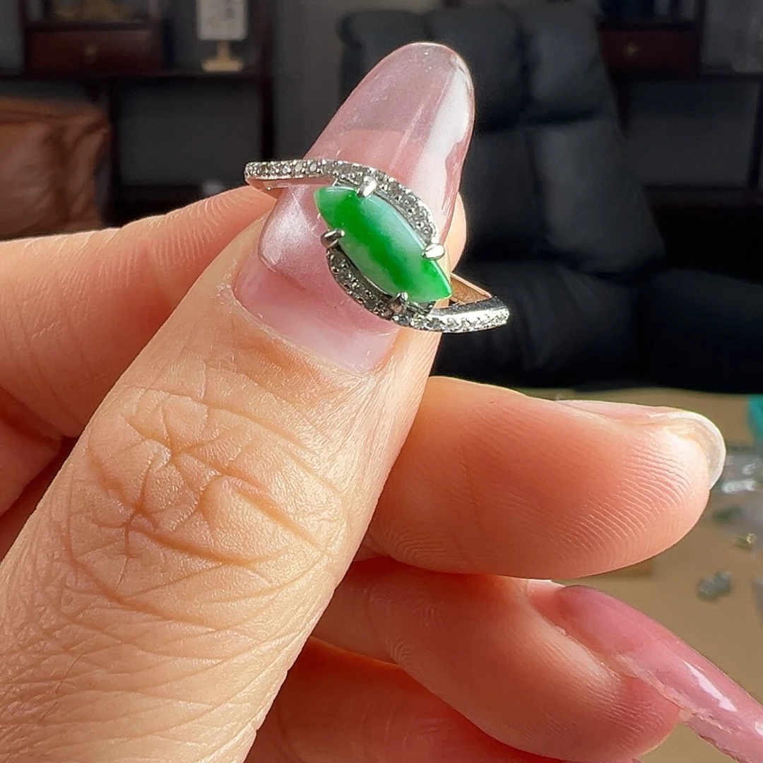 翡翠银S925镶嵌戒指戒指26