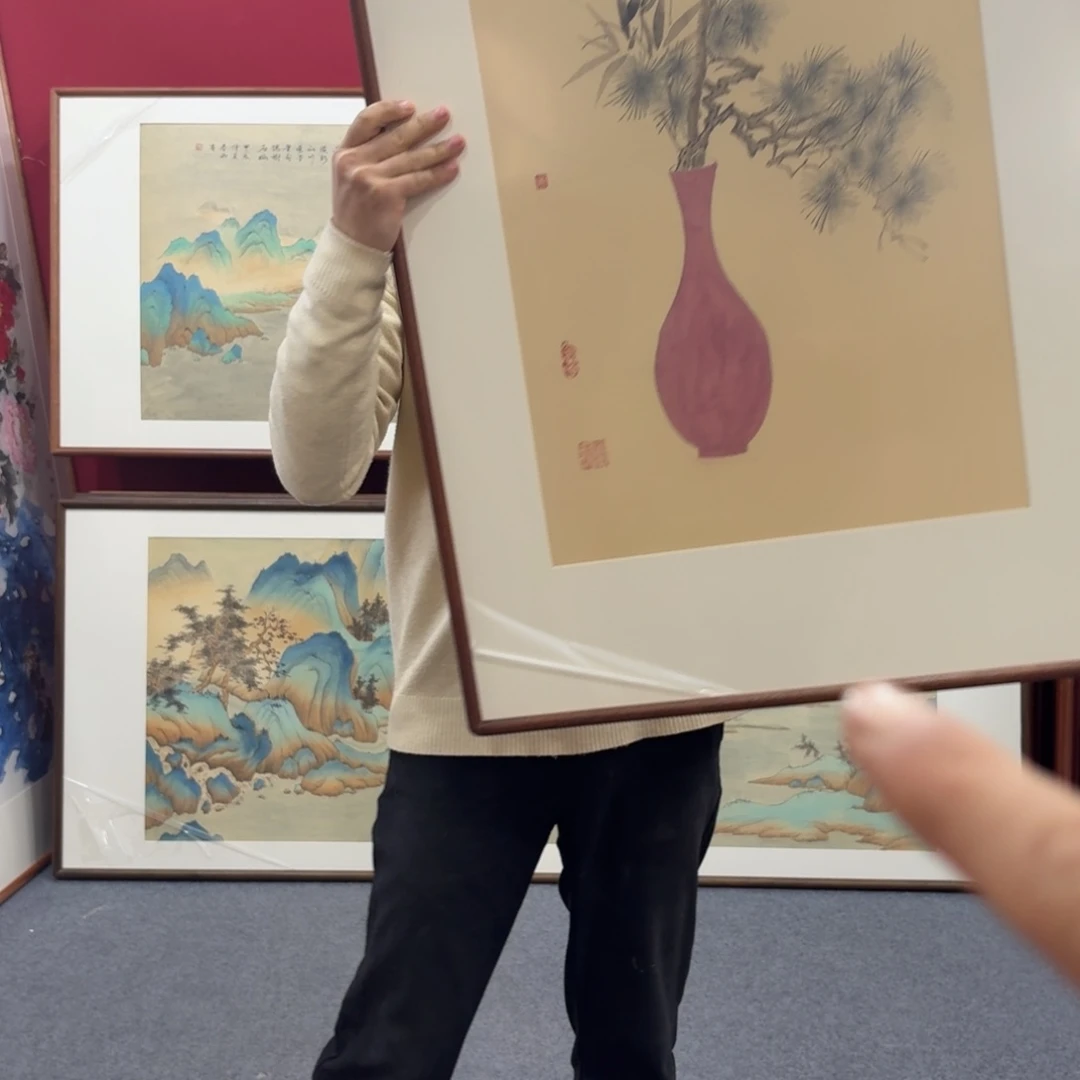 国画手绘作品带框包邮120成60