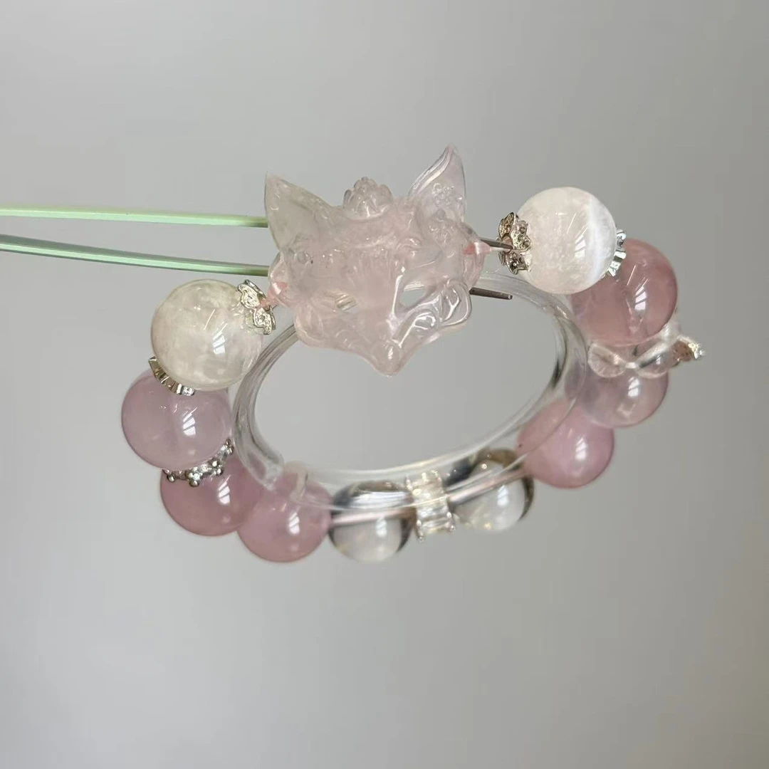 《狐媚》【桃系】14mm粉水晶桃系原创手串