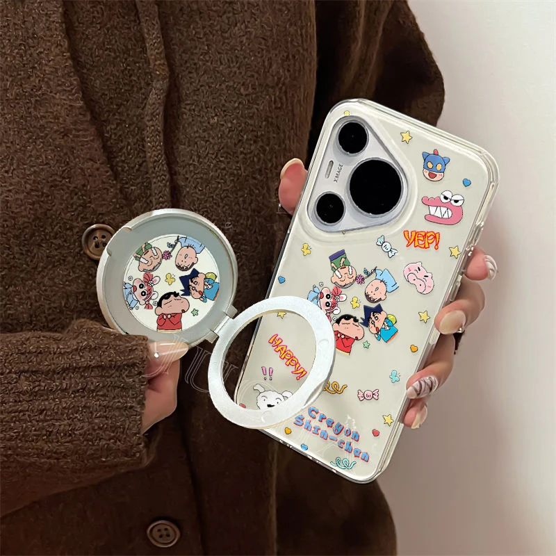 围圈小新适用华为pura70pro手机壳卡通可爱HUAWEIp60高质量50防摔