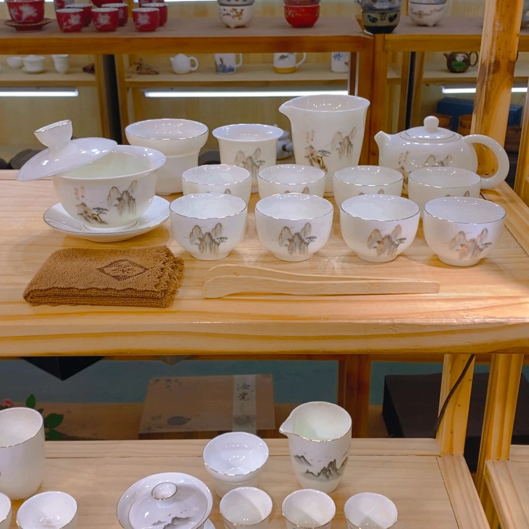 【不止】羊脂玉瓷茶具套装