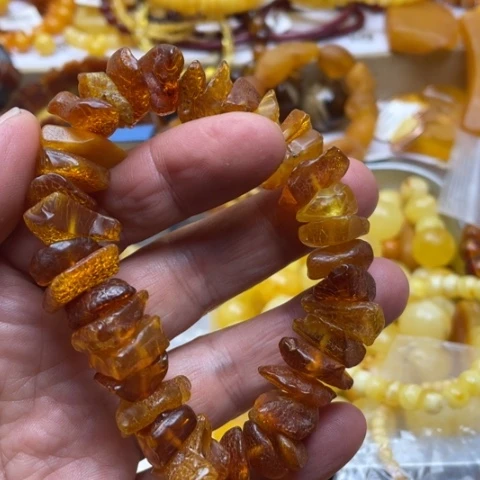 手串植物珀未镶嵌手串
