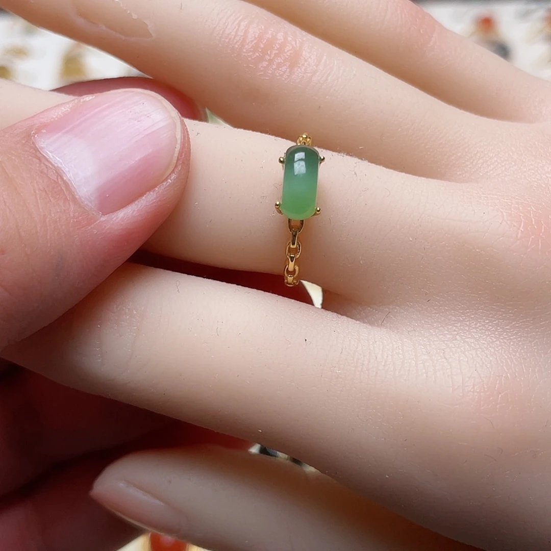 和田玉戒指银S925镶嵌