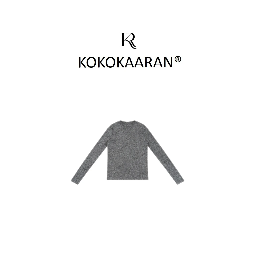 kokokaaran/可可咔伦 ‘’面膜打底‘’春季女圆领透气长袖T恤SH25020