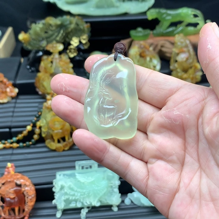蛇纹石玉合金颈饰