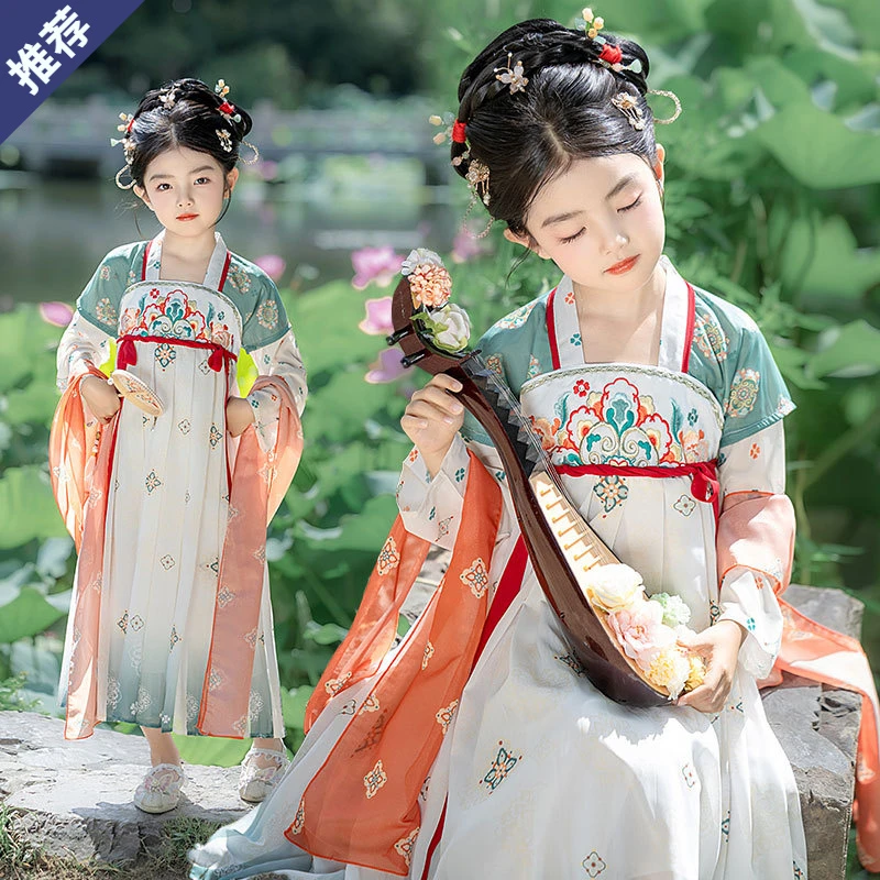 汉服女童春秋季长袖中国风宝宝襦裙小女孩唐装儿童超仙古风连衣裙