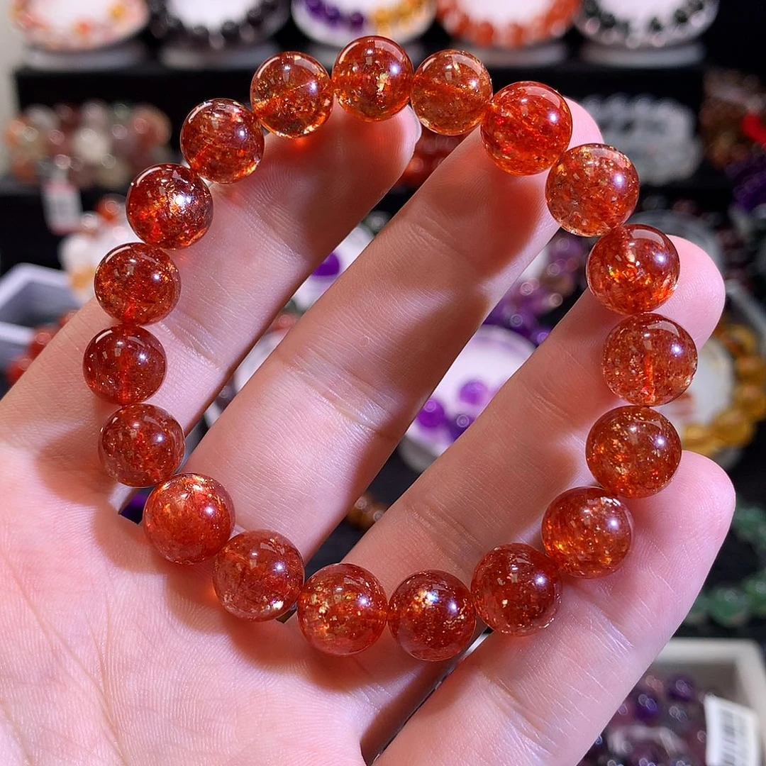 手链长石未镶嵌金太阳透体10+