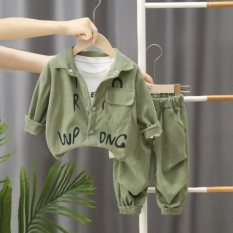 童泰【断码】男童秋季套装2025新款小童韩版帅气宝宝春秋洋气灯芯